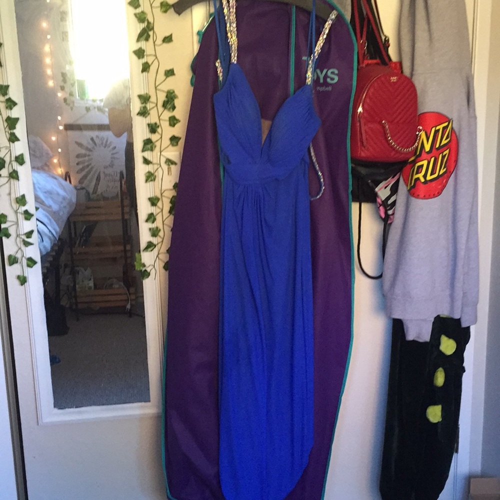 Long Bright Blue Prom Dress
